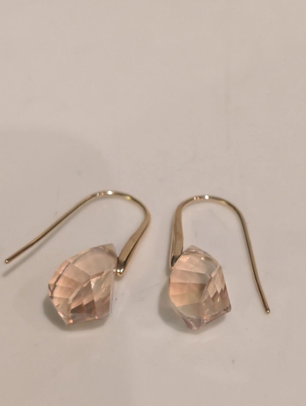 Authentic Swarovski Energic Drop Earrings Brown Crystals Rose Gold Plated